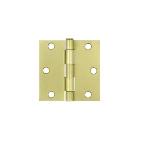 Brushed Brass 3 X 3 Square Corner Plain Bearing Mortise Hinge, 10PK Pairs